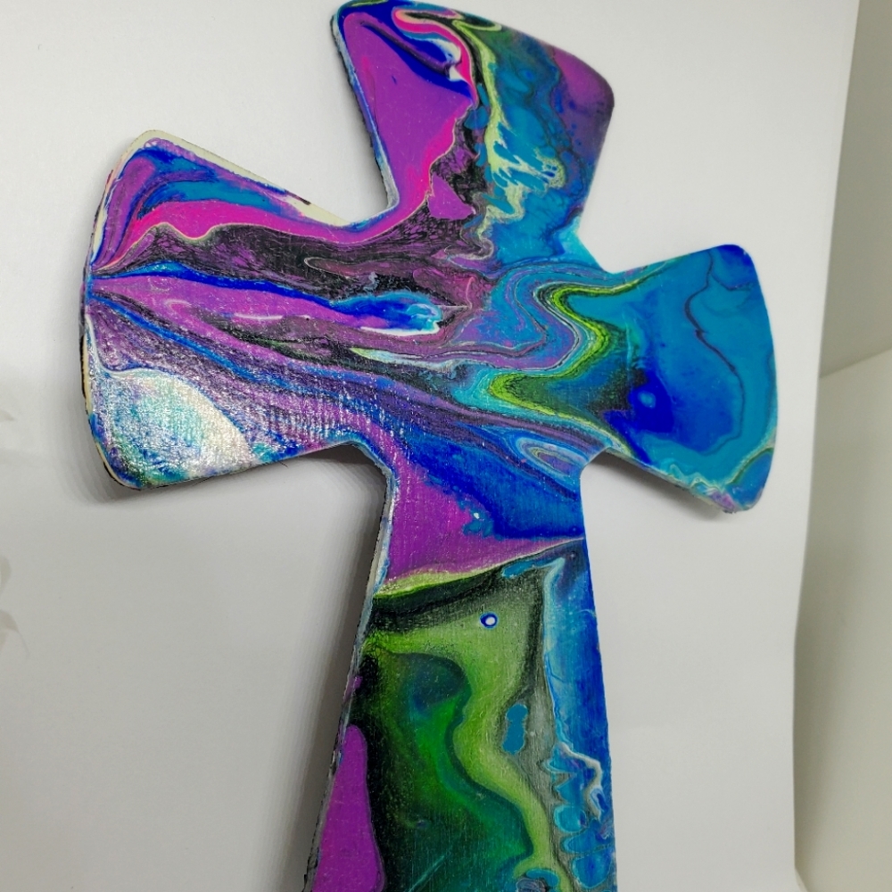 Handpainted Wooden Cross Art